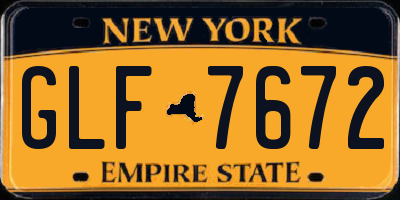 NY license plate GLF7672