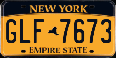 NY license plate GLF7673