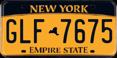 NY license plate GLF7675