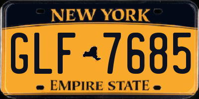 NY license plate GLF7685