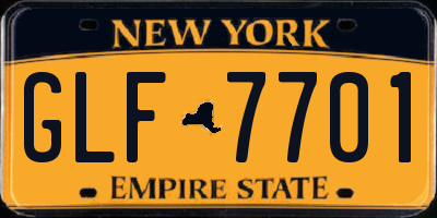 NY license plate GLF7701