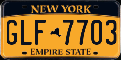 NY license plate GLF7703