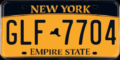 NY license plate GLF7704