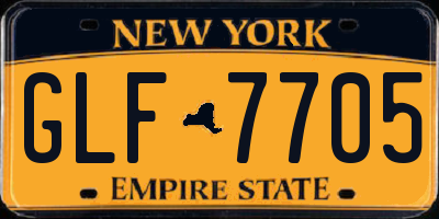 NY license plate GLF7705