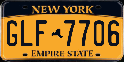 NY license plate GLF7706