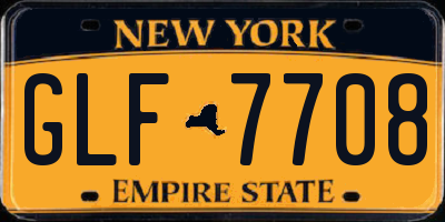 NY license plate GLF7708