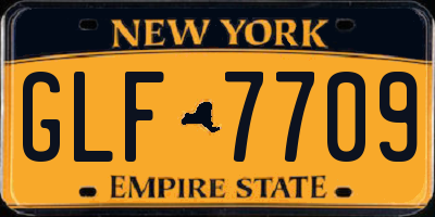 NY license plate GLF7709