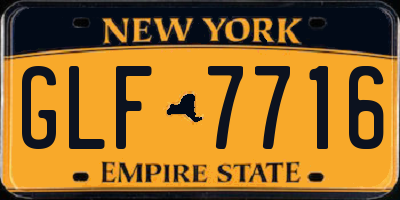 NY license plate GLF7716