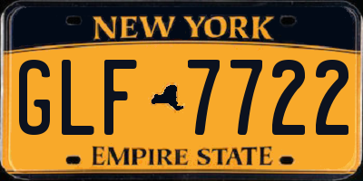 NY license plate GLF7722
