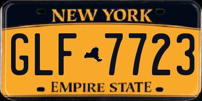 NY license plate GLF7723