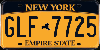 NY license plate GLF7725