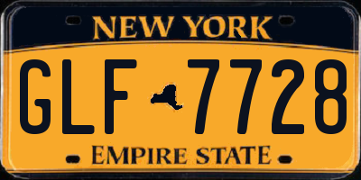 NY license plate GLF7728