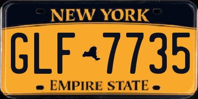 NY license plate GLF7735