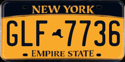 NY license plate GLF7736