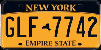 NY license plate GLF7742