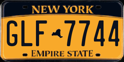 NY license plate GLF7744