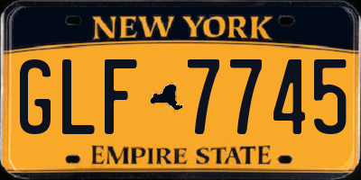 NY license plate GLF7745
