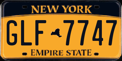 NY license plate GLF7747