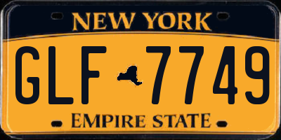 NY license plate GLF7749