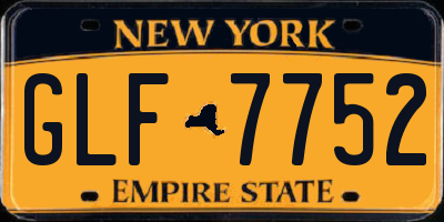 NY license plate GLF7752