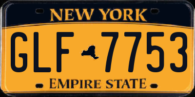 NY license plate GLF7753