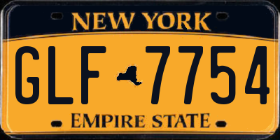 NY license plate GLF7754