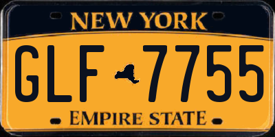 NY license plate GLF7755