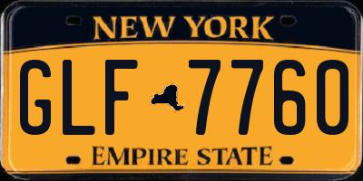 NY license plate GLF7760