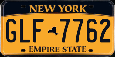 NY license plate GLF7762
