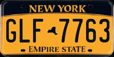 NY license plate GLF7763