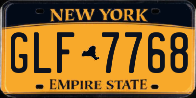 NY license plate GLF7768