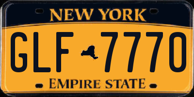 NY license plate GLF7770