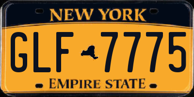 NY license plate GLF7775