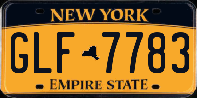 NY license plate GLF7783