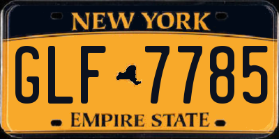 NY license plate GLF7785