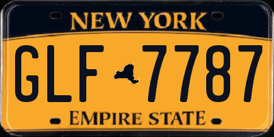 NY license plate GLF7787