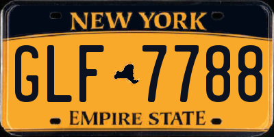 NY license plate GLF7788