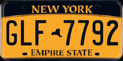 NY license plate GLF7792