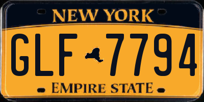 NY license plate GLF7794