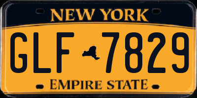 NY license plate GLF7829