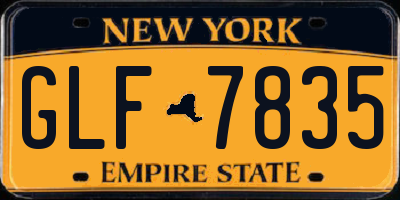 NY license plate GLF7835