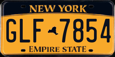 NY license plate GLF7854