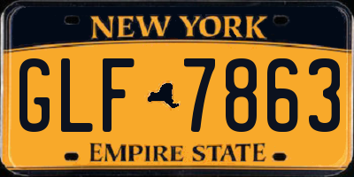 NY license plate GLF7863