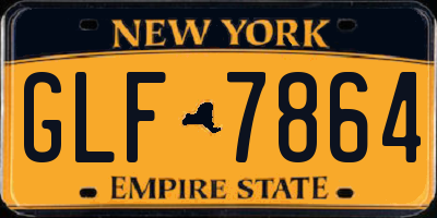 NY license plate GLF7864