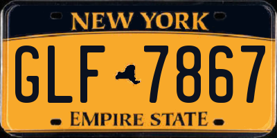 NY license plate GLF7867