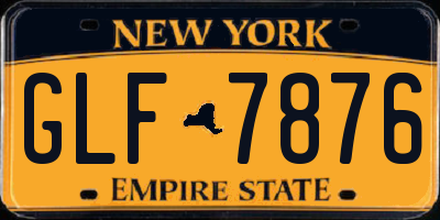 NY license plate GLF7876