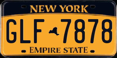 NY license plate GLF7878