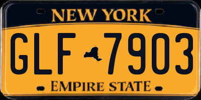NY license plate GLF7903