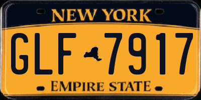 NY license plate GLF7917
