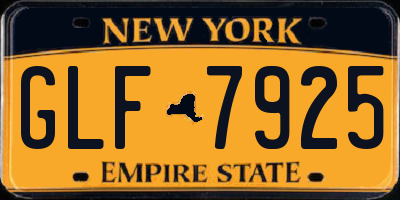 NY license plate GLF7925